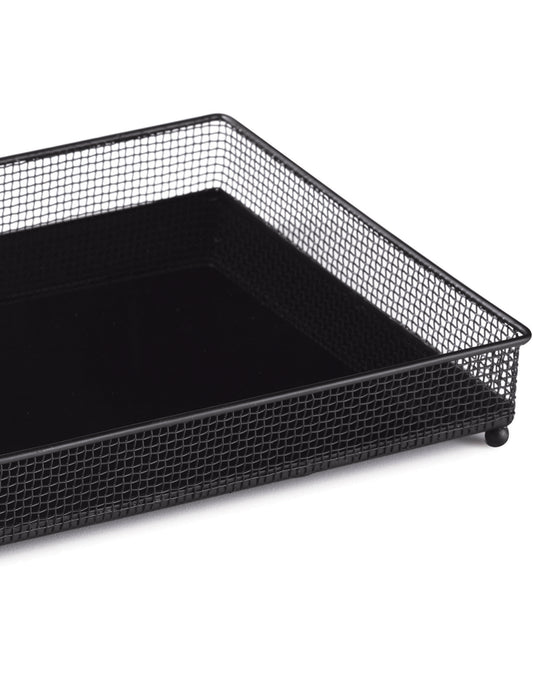 Bandeja em metal com vidro 11,5x16,5cm