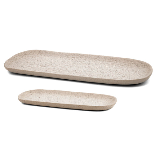 Bandeja Decorativa em Cerâmica Creme para Mesa Posta