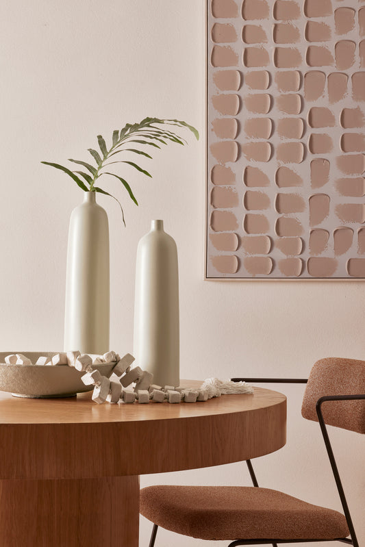 Vaso Alto Decorativo em Cerâmica Clara – 50 cm