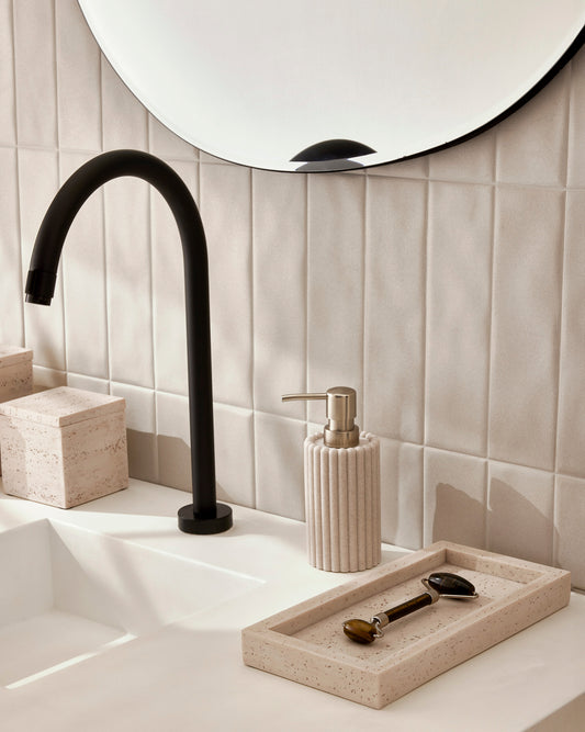Bandeja Rosé Texturizada para Lavabo Decorativa