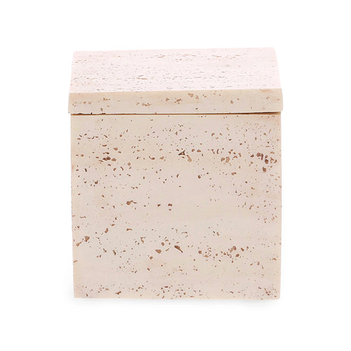 Caixa Decorativa Quadrada Rosé com Tampa Texturizada