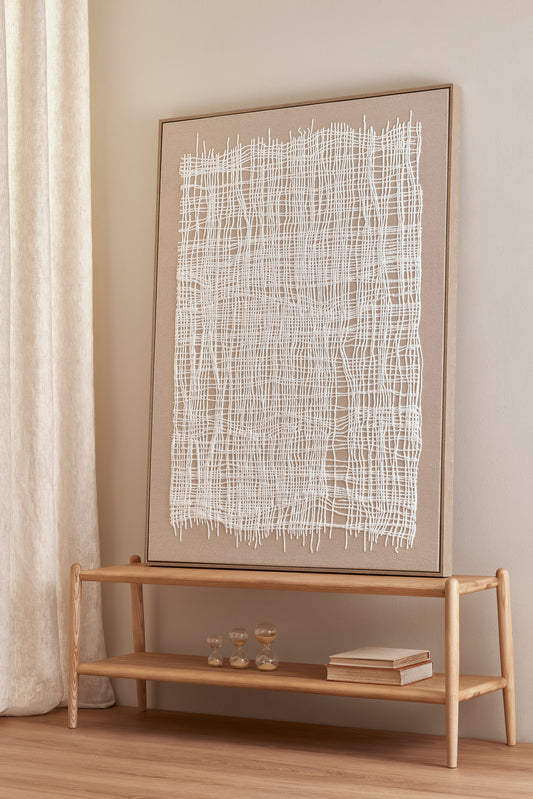 Mini Ampulheta de Vidro Bege Decorativa