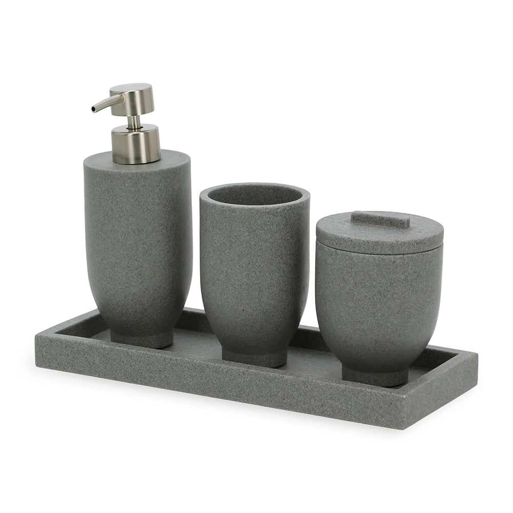 Conjunto de Banheiro Cinza - Kit Completo Minimalista