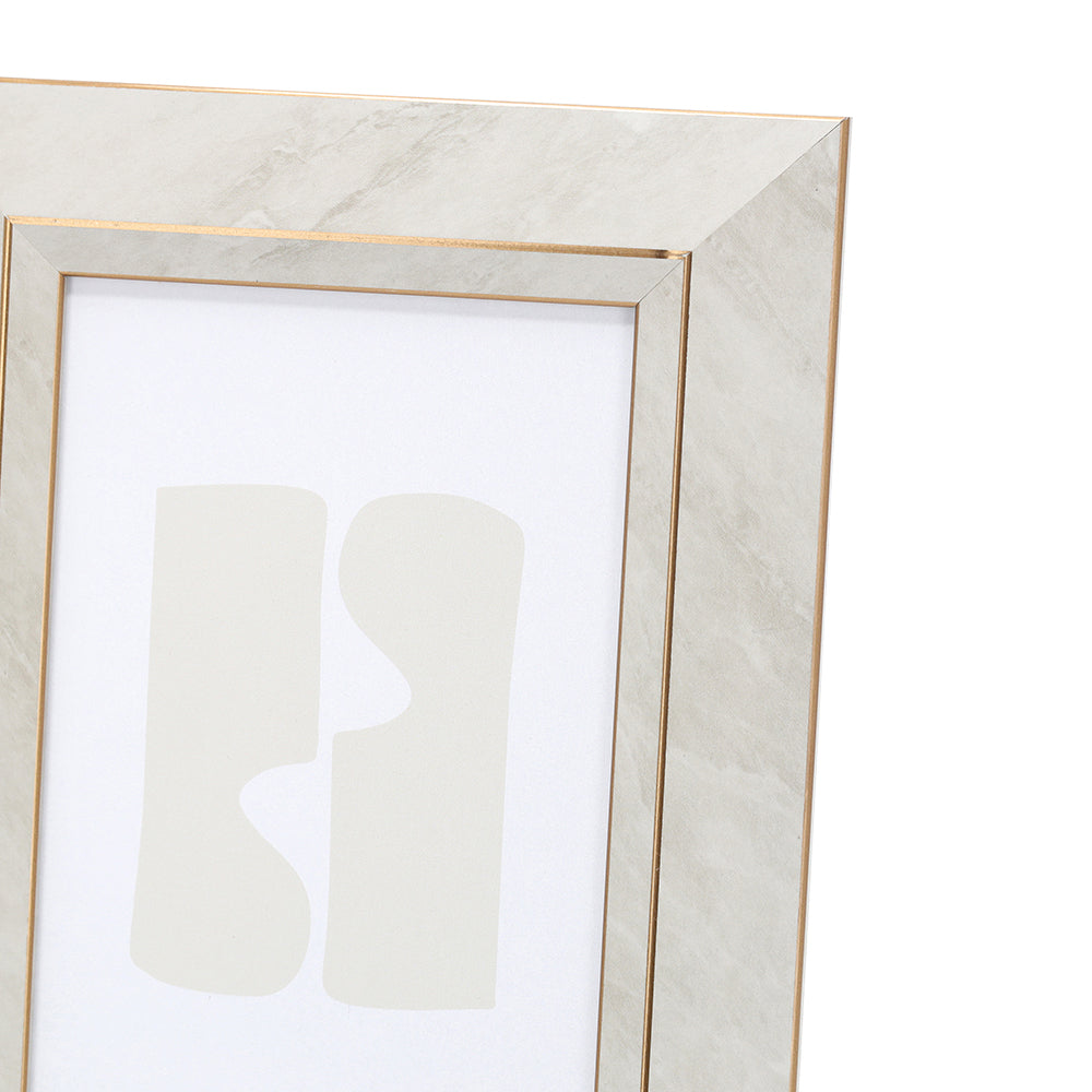 Porta-Retrato Decorativo Poliestireno Mármore com Dourado