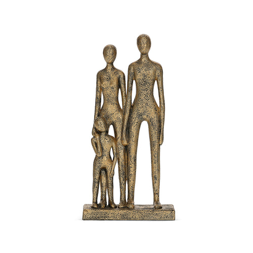 Escultura Família Decorativa Ouro Velh
