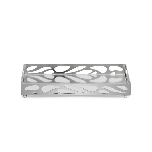 Bandeja em metal com espelho 13x24cm