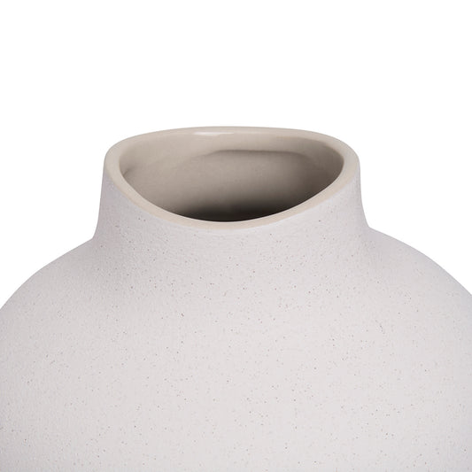 Vaso em Cerâmica Branco Alto 38cm Design