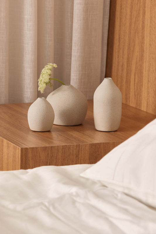 Mini Vasos Decorativos em Cerâmica Areia Clean