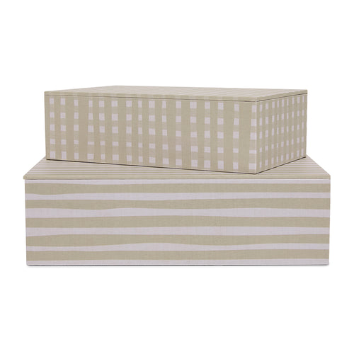 Caixa Organizadora Decorativa Bege Canvas Estampada