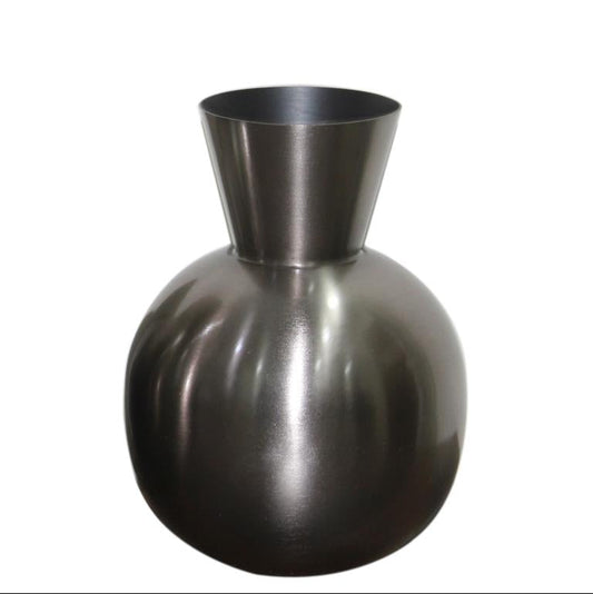 Vaso metal bola com cone - Preto