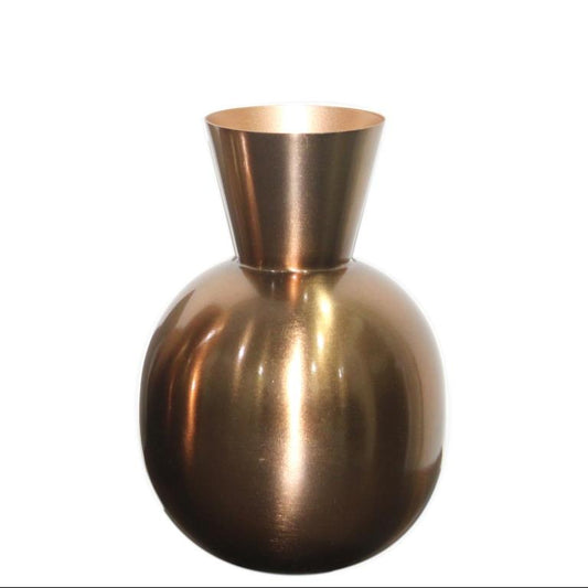 Vaso metal bola com cone - Bronze