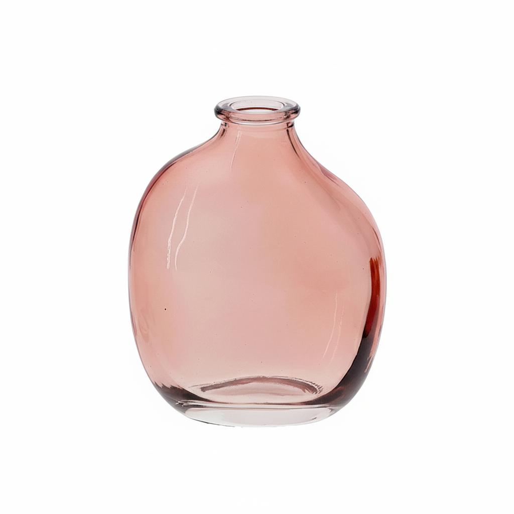 Mini Vaso em Vidro Rosé para Flores