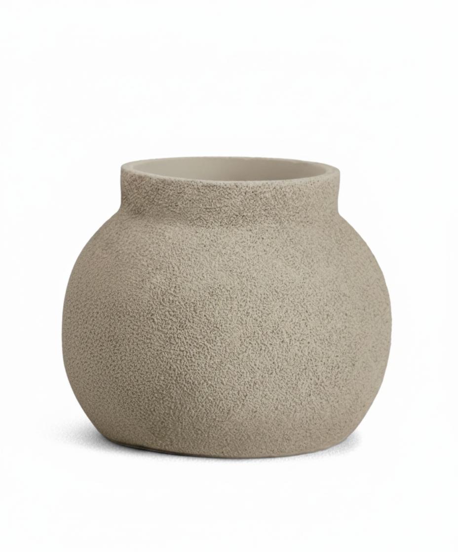 Mini vaso em polirresina - Bege