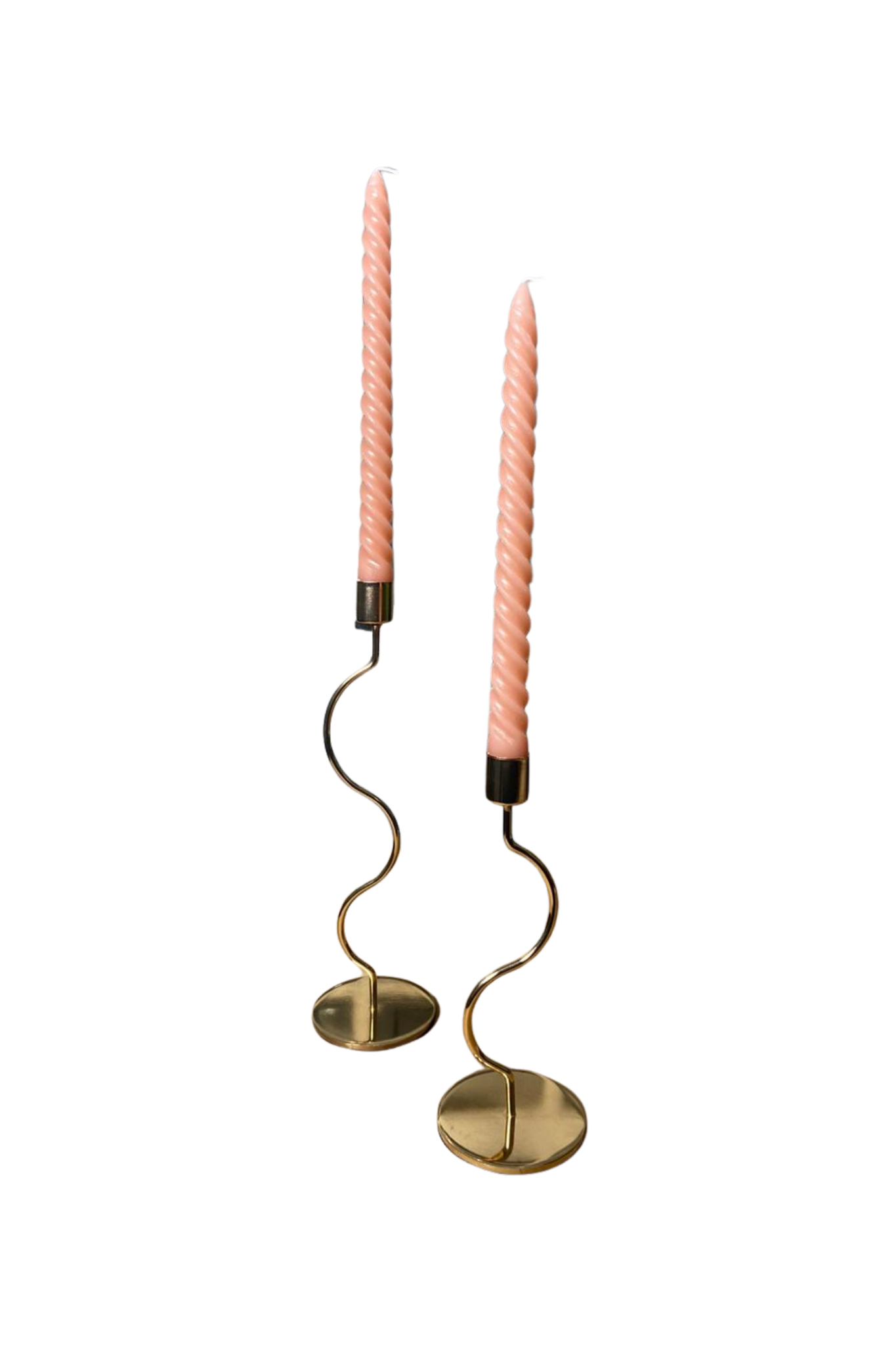 Vela decorativa espiral 25cm c/2 - Rosa