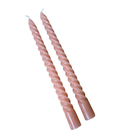 Vela decorativa espiral 25cm c/2 - Rosa