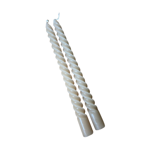 Vela decorativa espiral 25cm c/2 - Bege