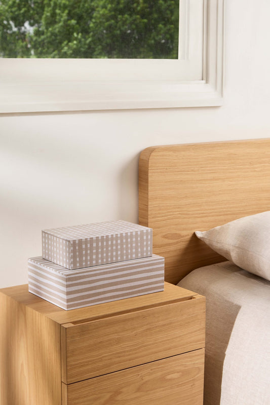 Caixa Organizadora Decorativa Bege Canvas Estampada: Organização com Estilo para Todos os Ambientes