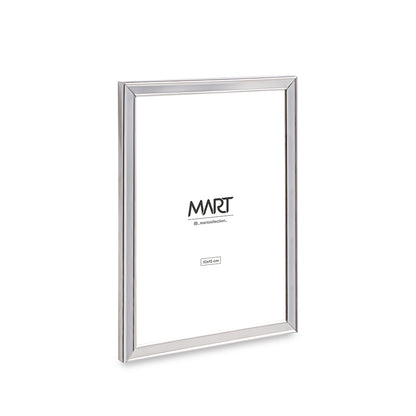 Porta-Retrato em Metal Prata com Borda Detalhada | Minimalista e Elegante