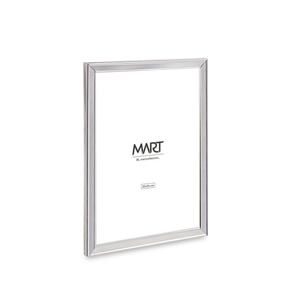 Porta-Retrato em Metal Prata com Borda Detalhada | Minimalista e Elegante