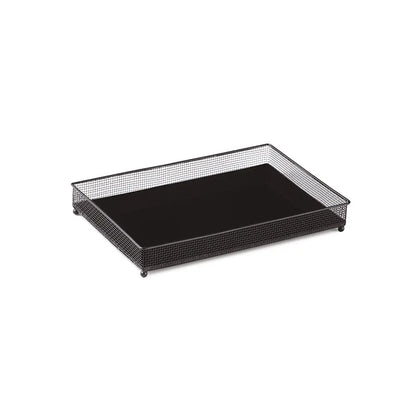 Bandeja Preta Metal para Escritório Elegância e Funcionalidade na Mesa
