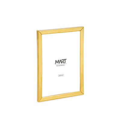 Porta-Retrato Metal Dourado Borda Lisa Decorativo