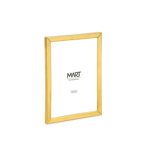 Porta-Retrato Metal Dourado Borda Lisa Decorativo