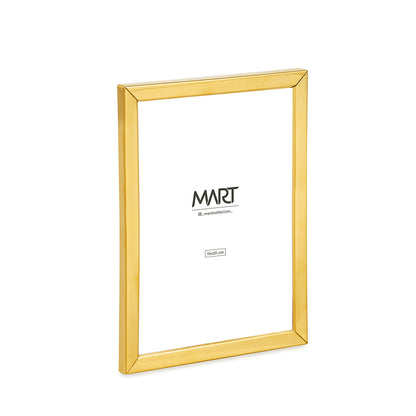 Porta-Retrato Metal Dourado Borda Lisa Decorativo