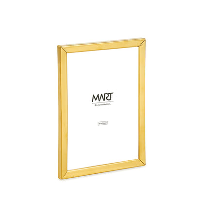 Porta-Retrato Metal Dourado Borda Lisa Decorativo