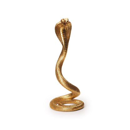 Escultura Serpente Dourada Decorativa