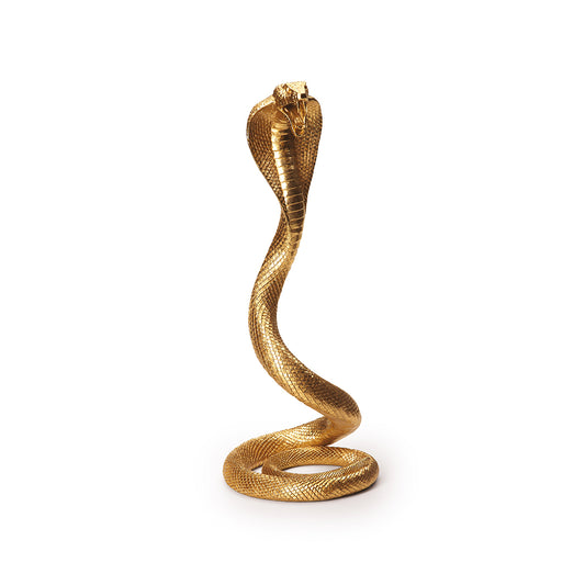 Escultura Serpente Dourada Decorativa