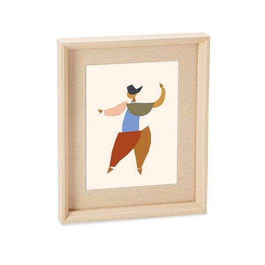 Porta retrato em MDF com linho - 15x20cm