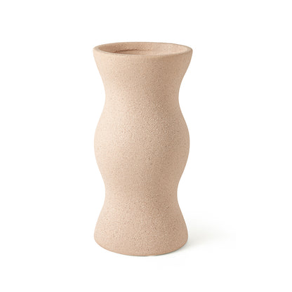Vaso Decorativo em Cerâmica Bege Alongado 22,5cm