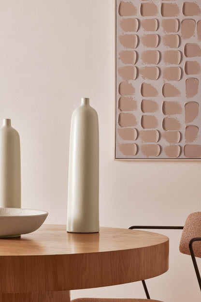 Vaso Alto Decorativo em Cerâmica Clara – 50 cm