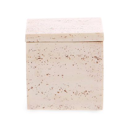 Caixa Decorativa Quadrada Rosé com Tampa Texturizada
