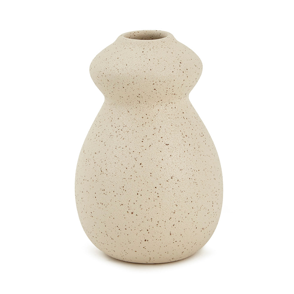Conjunto 3 Mini Vasos em Cerâmica Bege