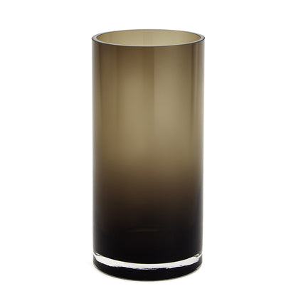 Vaso Decorativo em Vidro Escuro Cilíndrico para Flores e Plantas M