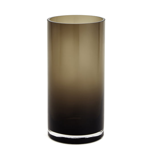Vaso Decorativo em Vidro Escuro Cilíndrico para Flores e Plantas M