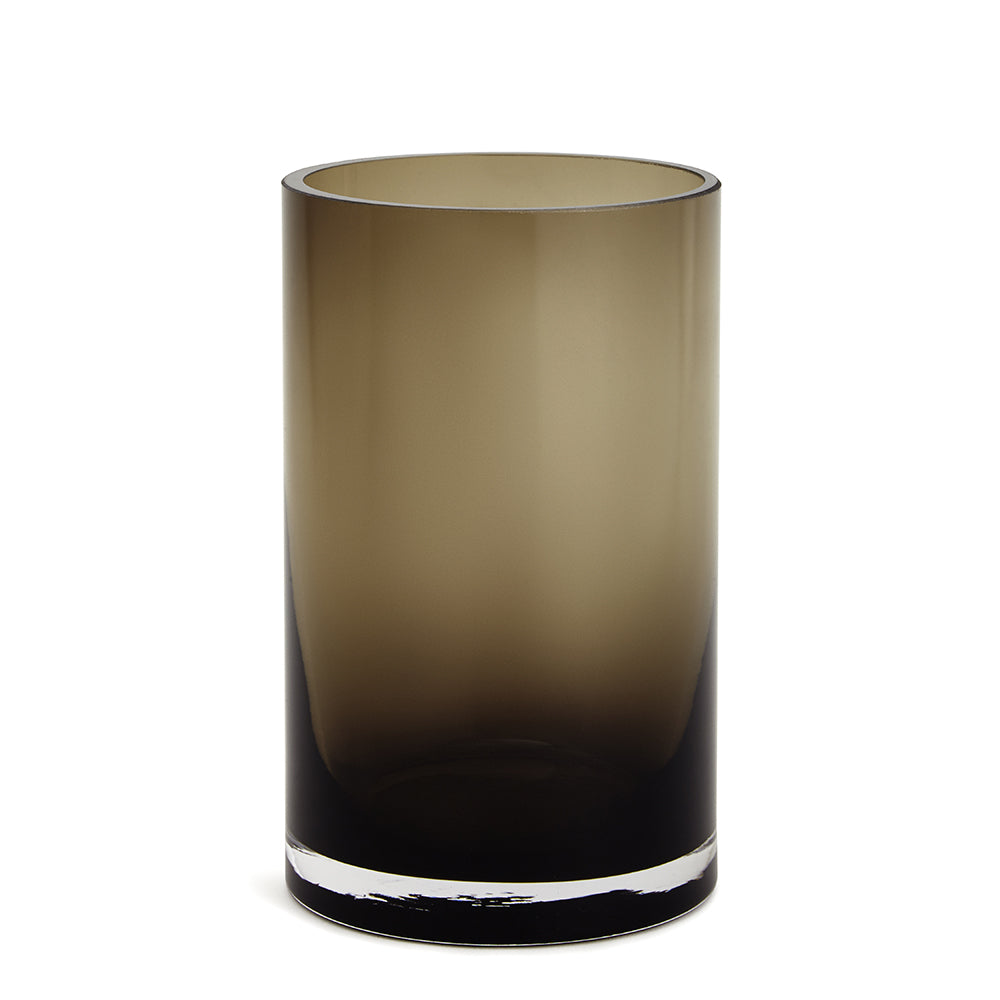 Vaso Decorativo em Vidro Escuro Cilíndrico para Flores e Plantas P