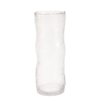 Vaso de Vidro Cilíndrico Texturizado 31,5 cm