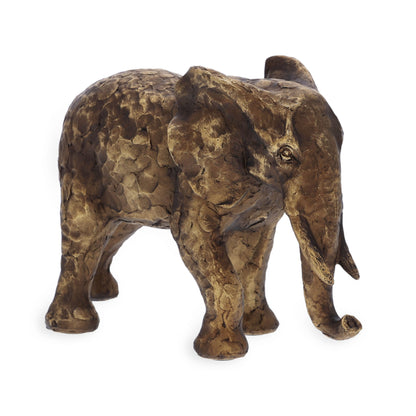 Escultura de Elefante Decorativa em Ouro Velho