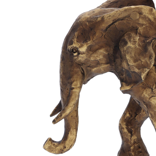 Escultura de Elefante Decorativa em Ouro Velho