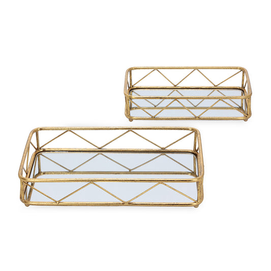 Bandeja em Metal Dourado Sofisticada para Decoração