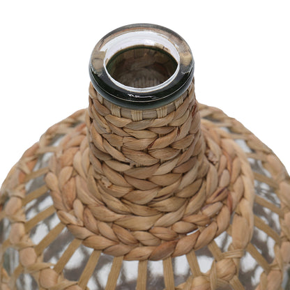 Vaso Decorativo em Vidro com Fibra Natural 31cm