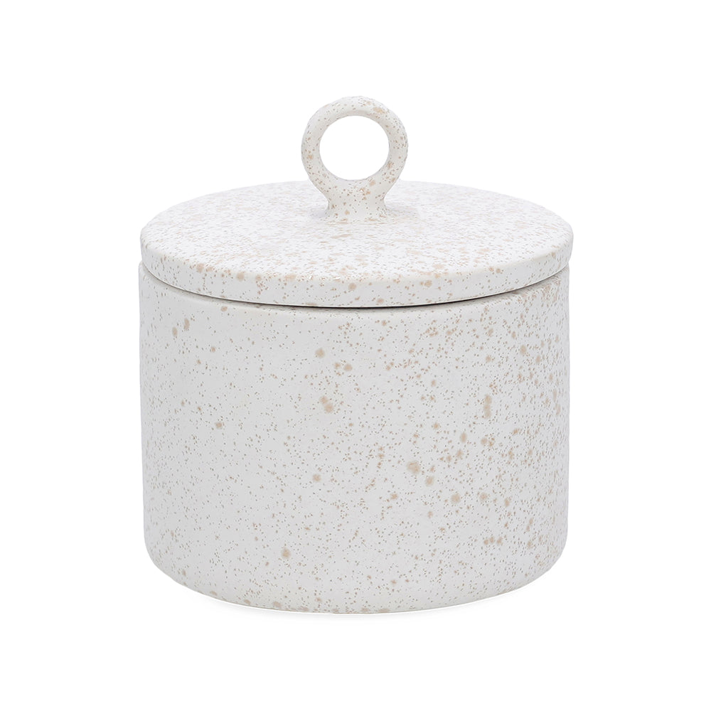 Pote decorativo em cerâmica Off White - 16cm