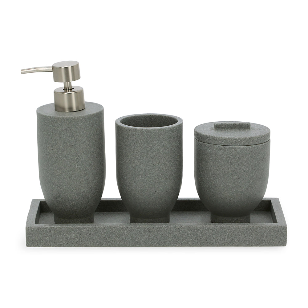 Conjunto de Banheiro Cinza - Kit Completo Minimalista