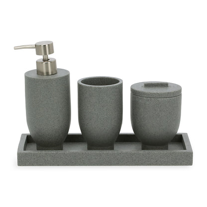 Conjunto de Banheiro Cinza - Kit Completo Minimalista