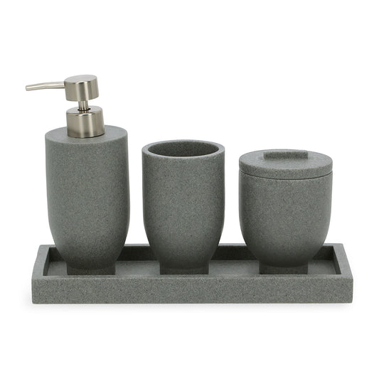 Conjunto de Banheiro Cinza - Kit Completo Minimalista