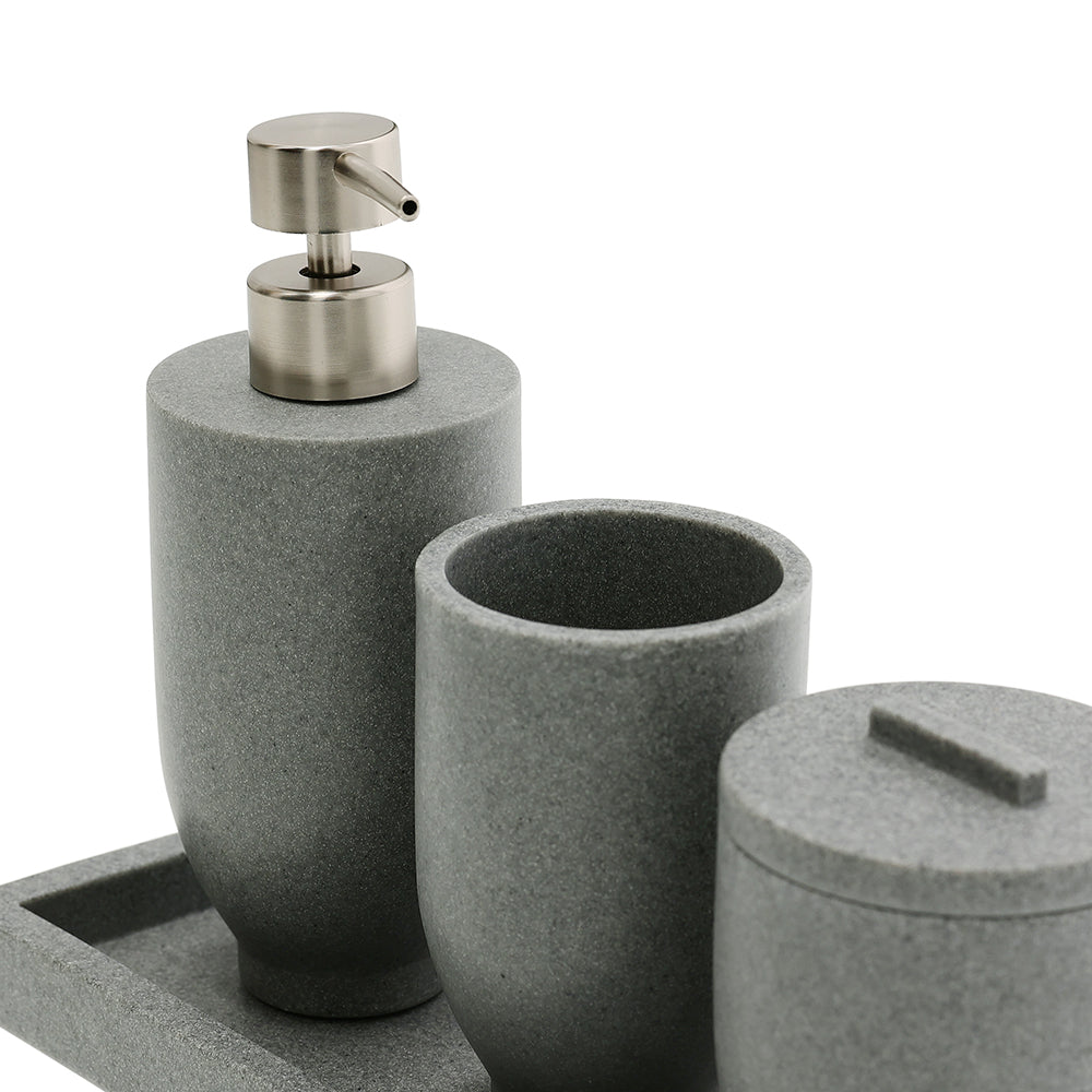 Conjunto de Banheiro Cinza - Kit Completo Minimalista