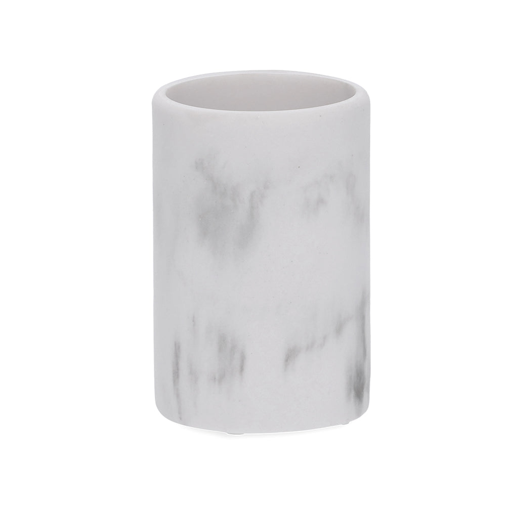 Copo Porta Escova Estilo Mármore Branco e Preto