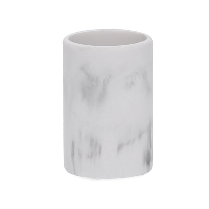 Copo Porta Escova Estilo Mármore Branco e Preto